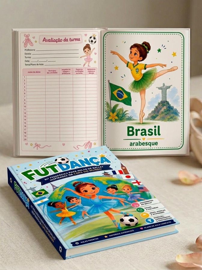 Material do FUTDANÇA: plano de aula, avaliação da turma e ficha de país