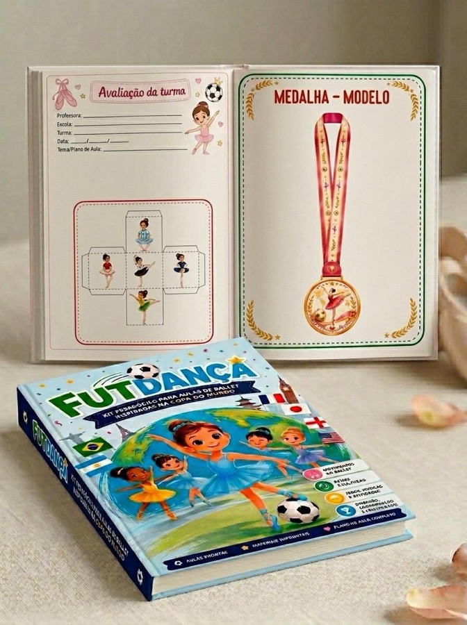 Plano de aula, avaliação da turma e medalha do FUTDANÇA